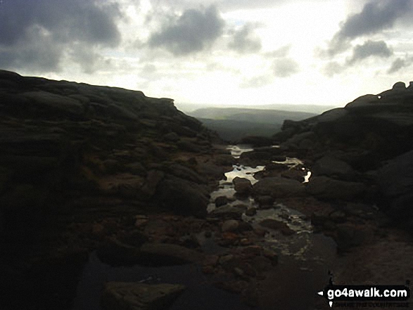 Walk d240 Kinder Downfall and Kinder Scout from Edale - The River Kinder just before it tumbles down Kinder Downfall