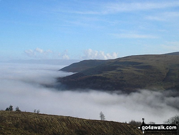 Walk po118 Fan Llia, Craig Cerrig-gleisiad and Fan Fawr from Blaen Llia - Temperature Inversion on Fan Fawr