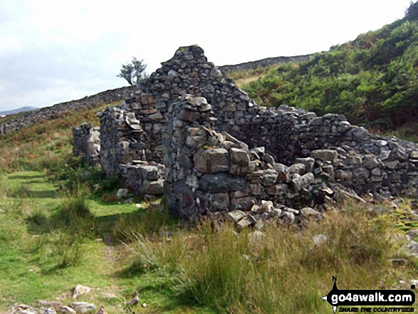 Ruined mine building beneath Bryn Bedwog on the lower slopes of Y Garn (Rhinogs)