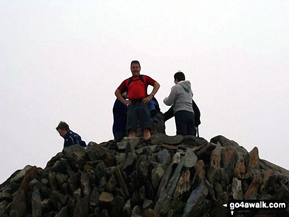 Walk gw117 Snowdon and Yr Aran via The Watkin Path from Bathania, Nantgwynant - Me at the summit of Snowdon