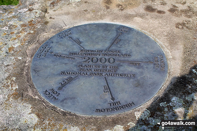 Walk d152 Monyash, Youlgreave, Bradford Dale, Middleton-by-Youlgreave and Kenslow Knoll from Sparklow, Hurdlow - Viewpoint plaque on the Kenslow Knoll summit sculpture