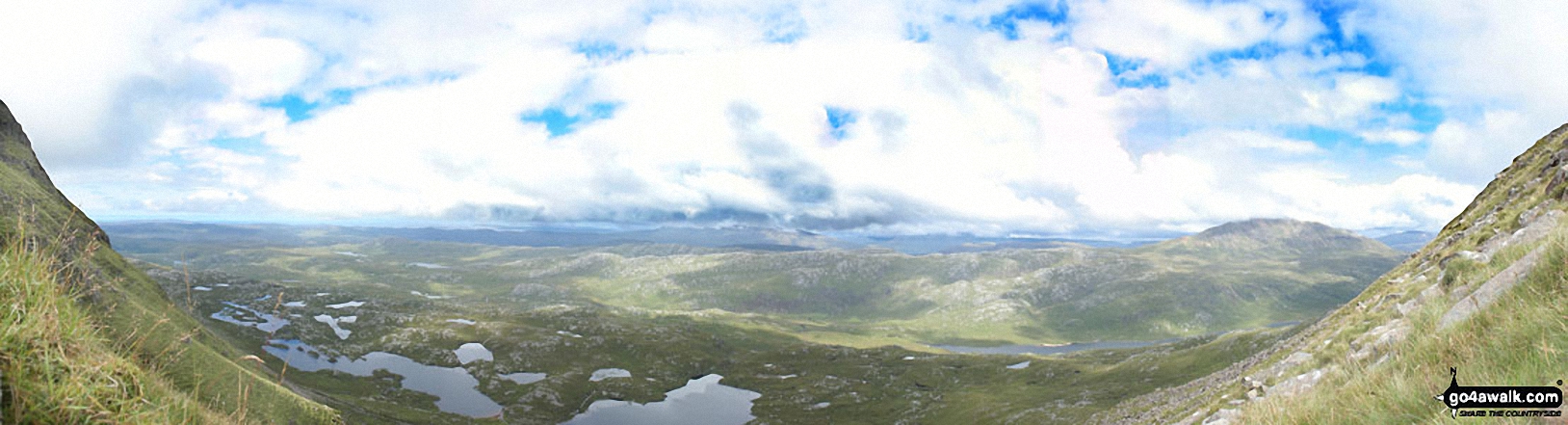 *Looking North from Suilven with Eddrachillis Bay (far left), Loch na Gainimh (right) and Quinag (far right)