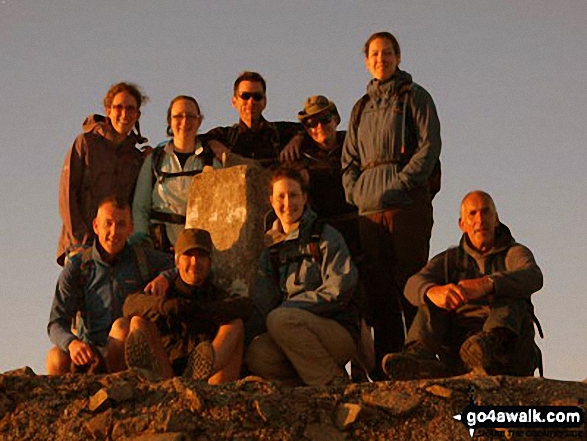 Walk h100 Ben Nevis via The Tourist Path from Achintee, Fort William - My self and 8 friends on the summit of Ben Nevis at
4:15 am on the 5th June 2011.