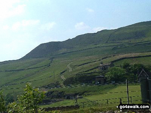 Looking back up to Hey Edge from Crowden 