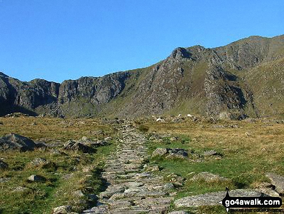 The Devil's Kitchen (Twll Du) and Y Garn (Glyderau) from near Llyn Idwal 