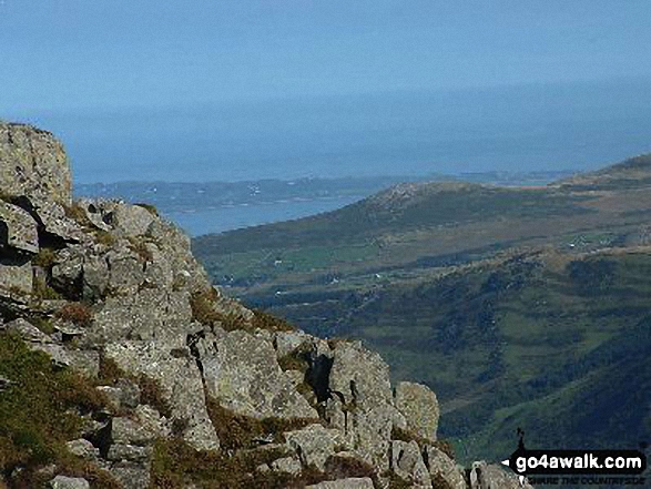 Walk gw102 The Welsh 3000's (Glyderau) from Llanberis - Anglesey from Y Garn (Glyderau) ascent