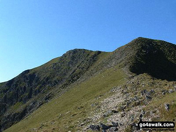 Walk gw147 Y Garn (Glyderau) from Ogwen Cottage, Llyn Ogwen - Y Garn (Glyderau)