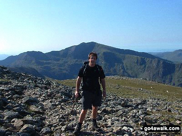 Walk gw147 Y Garn (Glyderau) from Ogwen Cottage, Llyn Ogwen - Me on Y Garn (Glyderau) summit