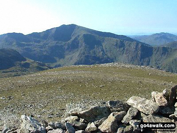 Walk gw194 Y Garn (Glyderau), Foel-goch, Mynydd Perfedd, Carnedd y Filiast (Glyderau) and Elidir Fawr from Nant Peris - Snowdon (Yr Wyddfa) from Y Garn (Glyderau) summit