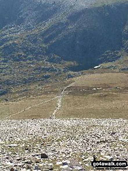 Walk gw102 The Welsh 3000's (Glyderau) from Llanberis - Llyn y Cwm from Y Garn (Glyderau)