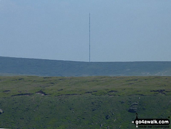 Bareholme Moss and Holme Moss TV Mast from near Black Chew Head (Laddow Rocks)