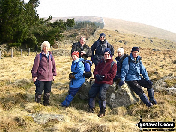 The 'prime time' walkers group on the southfacing slopes of the Mealna Letter (Duchray Hill)