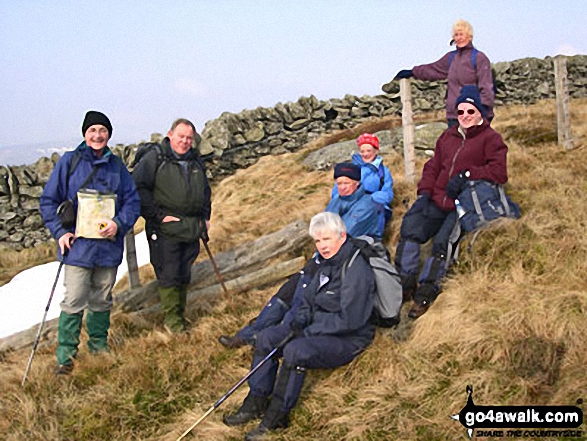 The 'prime time' walkers group near teh summit of Mealna Letter (Duchray Hill) 