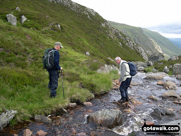 Crossing White Water between Craig Maud and Meikle Kilrannoch 