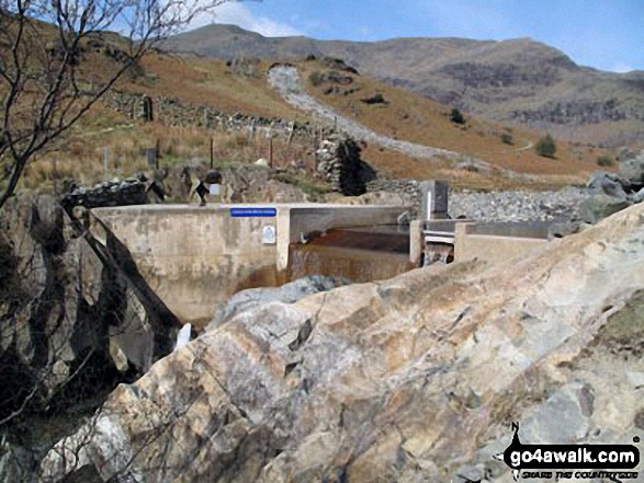 Walk c149 The Yewdale Fells from Coniston - Hydro Dam in Coppermines Valley, near Miners Bridge, above Coniston