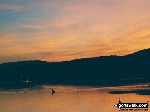 Walk c140 Beacon (Blawith Fells) from Brown Howe - Sunset on Coniston Water