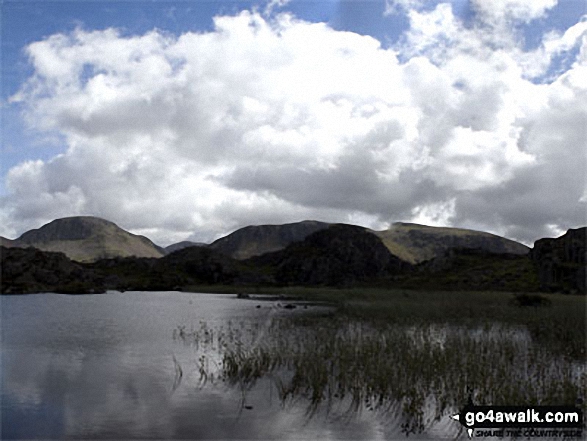 Walk c397 The Buttermere Fells from Buttermere - Great Gable and Pillar from Innominate Tarn, Hay Stacks