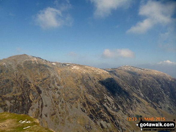 Walk gw123 Cadair Idris (Penygadair) Cyfrwy and Craig Cwm Amarch from Llanfihangel-y-pennant - Cadair Idris (Penygadair) and Mynydd Moel (right) from the summit of Craig Cwm Amarch