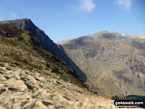 Walk gw123 Cadair Idris (Penygadair) Cyfrwy and Craig Cwm Amarch from Llanfihangel-y-pennant - Craig Cwm Amarch and Cadair Idris (Penygadair)