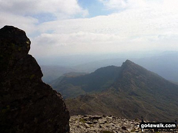 Bwlch Ciliau, Y Lliwedd Bach and Y Lliwedd from the Finger Post at top of Scree Path near the summit of Snowdon (Yr Wyddfa) 