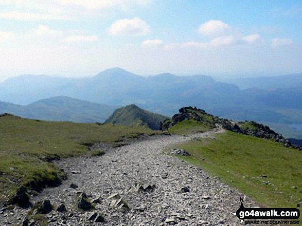 Walk gw117 Snowdon and Yr Aran via The Watkin Path from Bathania, Nantgwynant - Homeward Bound from the summit of Snowdon (Yr Wyddfa) via the South Ridge