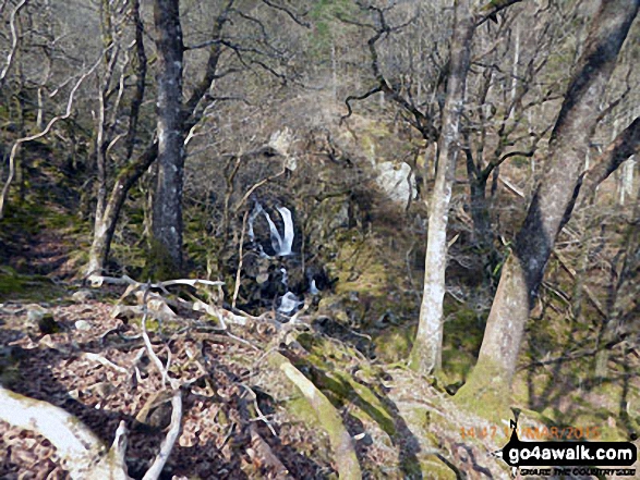 Walk gw103 Cadair Idris (Penygadair), Cyfrwy and Gau Graig via The Minffordd Path - One of Nant Cadair's many waterfalls on the Minffordd Path