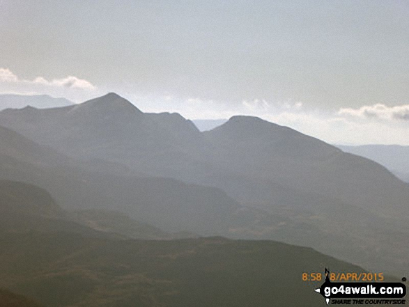 The Moelwyns - Cnicht (left) and Moelwyn Mawr (right) - from Mynydd Tal-y-mignedd