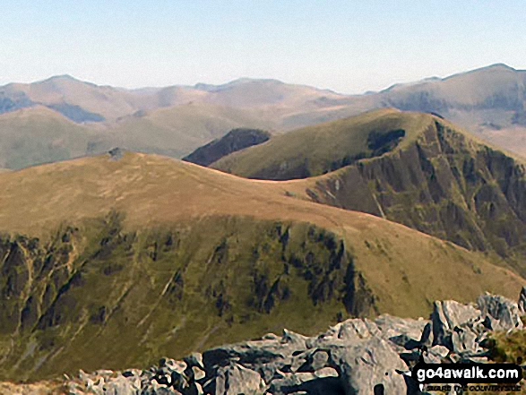 Walk gw203 Craig Cwm Silyn, Garnedd-goch and Mynydd Graig Goch from Cors y Llyn - Mynydd Tal-y-mignedd and Mynydd Drws-y-coed from the summit of Craig Cwm Silyn