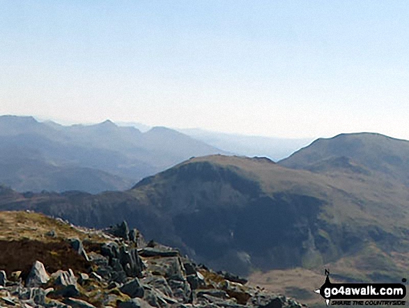 Moel Lefn (centre), Moel yr Ogof and Moel Hebog (right) from the summit of Craig Cwm Silyn 