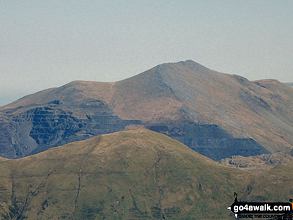 Walk gw203 Craig Cwm Silyn, Garnedd-goch and Mynydd Graig Goch from Cors y Llyn - Moel Lefn (centre), Moel yr Ogof and Moel Hebog (right) from the summit of Craig Cwm Silyn