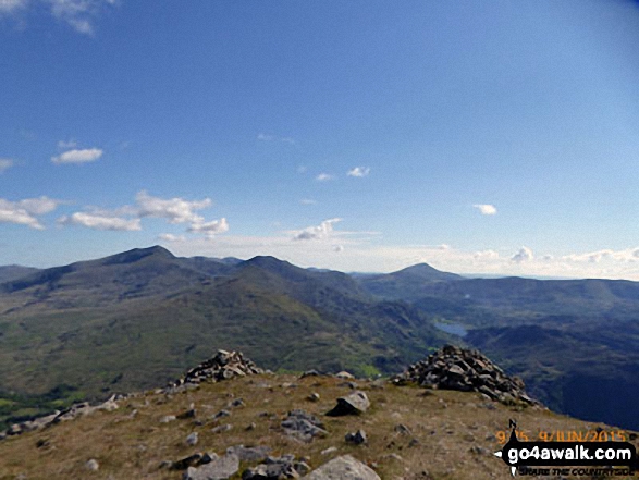 Cairns on the approach to the summit of Moel Hebog 