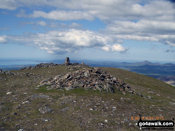 Moel Hebog summit plateau and trig point