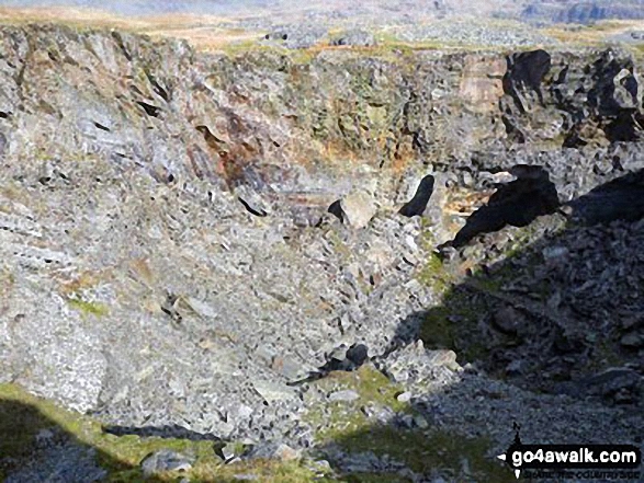 One of 2 Large holes at Rhosydd Quarry