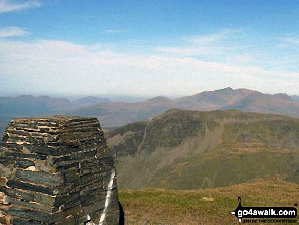 Walk gw224 Cnicht, Hafod-yr-Hydd and Moelwyn Mawr from Croesor - Cnicht and Cnicht (North Top) with The Snowdon Range beyond from Moelwyn Mawr