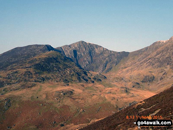 Walk gw142 Cadair Idris (Penygadair)  via The Minffordd Path - Craig Cwm Amarch from the Mynydd Moel path above Nant Cadair