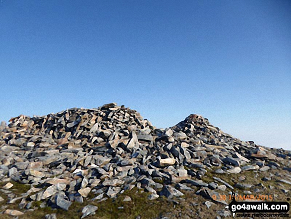 Walk gw152 Cadair Idris (Penygadair), Mynydd Moel, Cyfrwy and Gau Craig via The Pony Path - Mynydd Moel summit cairn