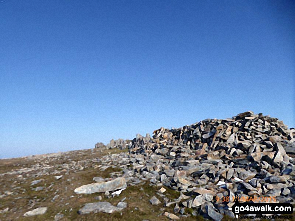 Walk gw152 Cadair Idris (Penygadair), Mynydd Moel, Cyfrwy and Gau Craig via The Pony Path - On the summit of Mynydd Moel