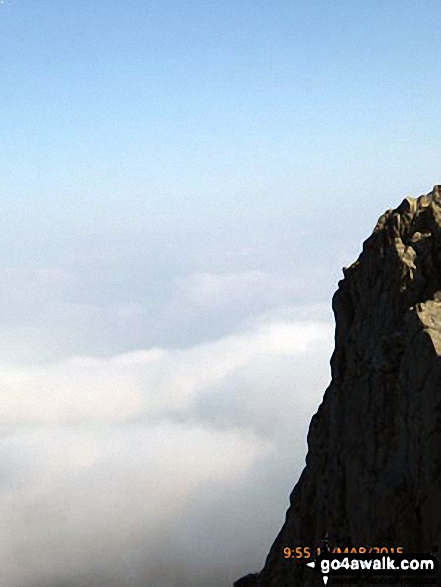 Cliffs seen from the path between Mynydd Moel and Cadair Idris (Penygadair)