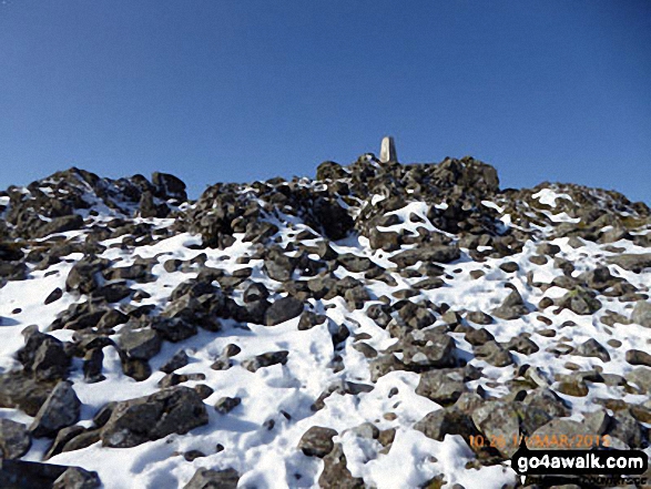 Cadair Idris (Penygadair) summit in the snow 