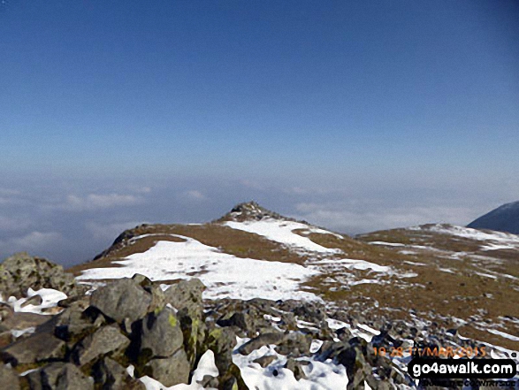 Walk gw142 Cadair Idris (Penygadair)  via The Minffordd Path - Looking north east from Cadair Idris (Penygadair) summit trig point