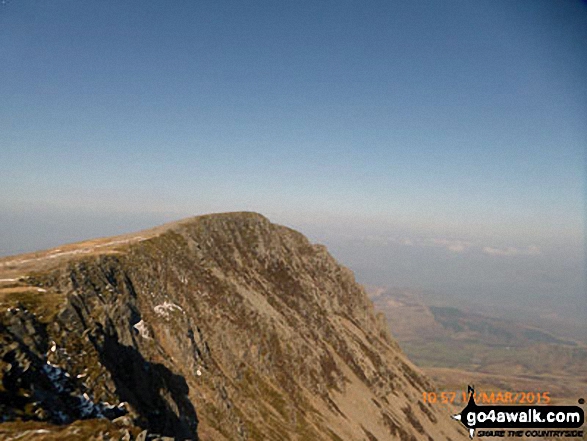 Walk gw152 Cadair Idris (Penygadair), Mynydd Moel, Cyfrwy and Gau Craig via The Pony Path - Cyfrwy from Cadair Idris (Penygadair) summit trig point