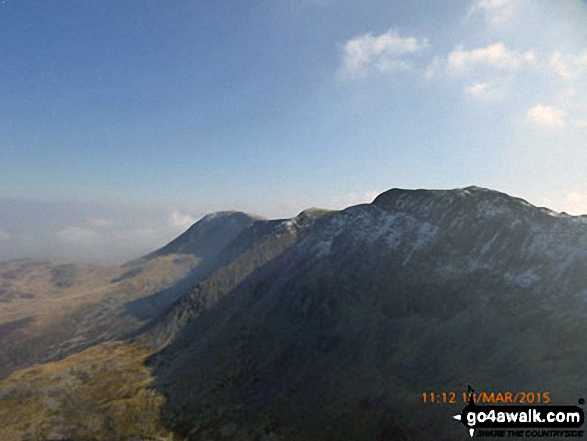 Walk gw152 Cadair Idris (Penygadair), Mynydd Moel, Cyfrwy and Gau Craig via The Pony Path - Mynydd Moel and Cadair Idris (Penygadair) from Cyfrwy