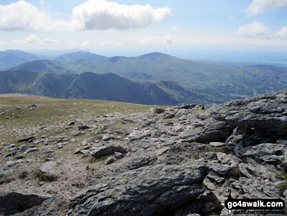 Walk gw147 Y Garn (Glyderau) from Ogwen Cottage, Llyn Ogwen - Foel Goch (Snowdon), Moel Eilio and Llanberis from Y Garn (Glyderau)