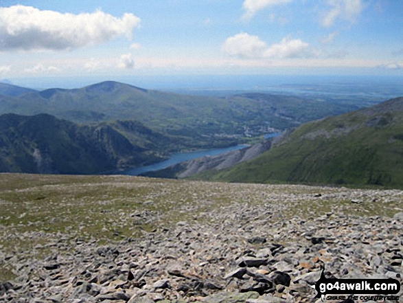 Walk gw194 Y Garn (Glyderau), Foel-goch, Mynydd Perfedd, Carnedd y Filiast (Glyderau) and Elidir Fawr from Nant Peris - Moel Eilio, Llyn Pardarn and Llanberis from Y Garn (Glyderau)