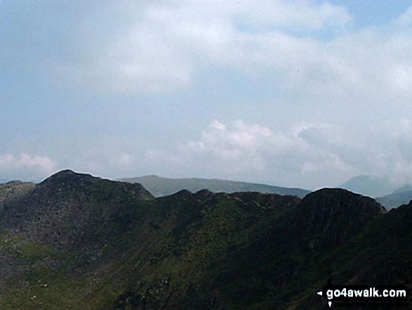 Walk c394 Helvellyn, Catstye Cam and Sheffield Pike from Glenridding - Striding Edge from the top of Swirral Edge on Helvellyn