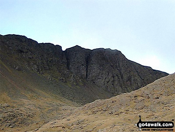 Walk c123 The Old Man of Coniston and Swirl How from Walna Scar Road, Coniston - Dow Crag from the path to Goat's Water