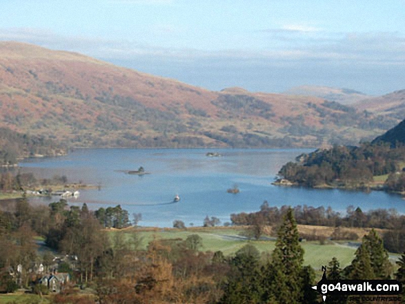 Walk c235 The Deepdale Horseshoe from Patterdale - Ullswater from the path to Arnison Crag