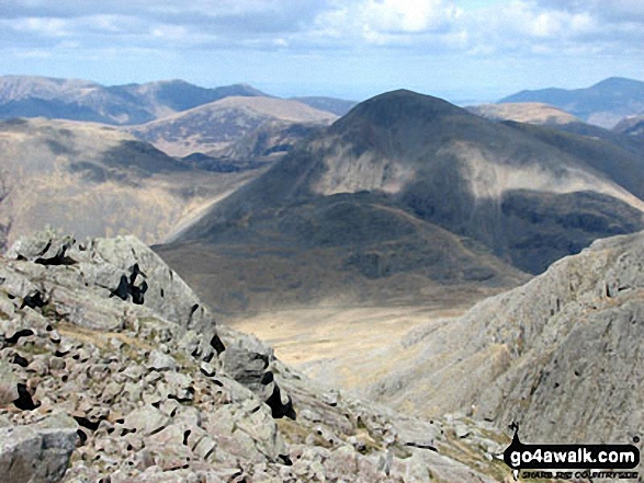 Walk c166 The Scafell Masiff from Wha House Farm, Eskdale - Great Gable from Sca Fell