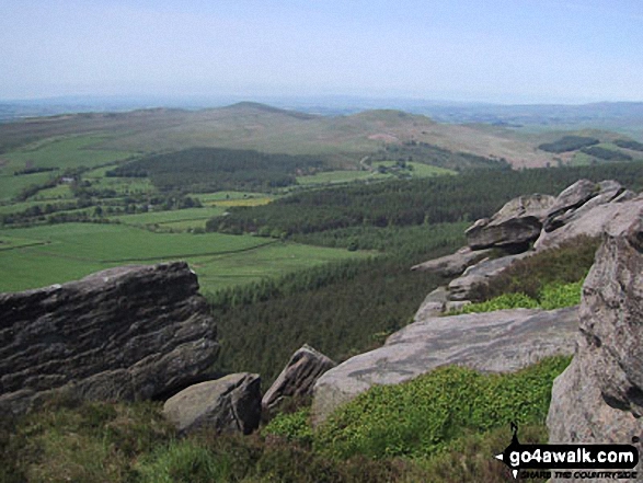 Walk ny124 Rylstone Fell, Cracoe Fell, Thorpe Fell Top and Embsay Moor from Embsay - Rough Haw and Sharp Haw from Crookrise Crag Top