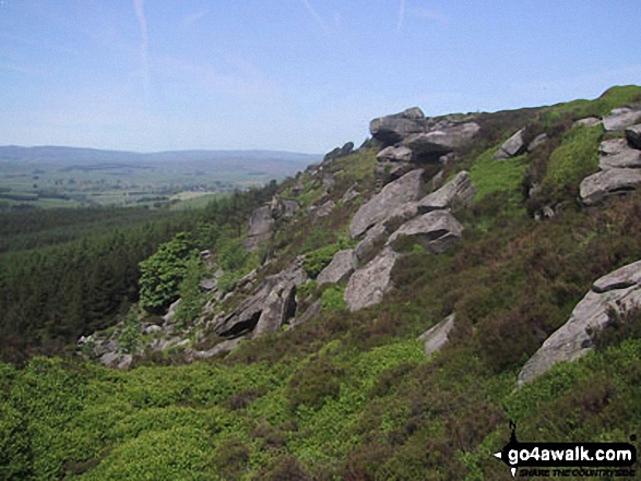 Walk ny272 Crookrise Crag Top, Rylestone Fell and Embsay Moor from Embsay - On Crookrise Crag Top